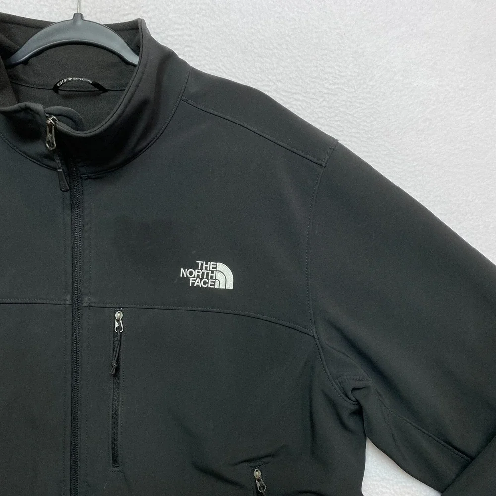 The North Face Jacket Mens XL Black Windwall Softshell Full Zip